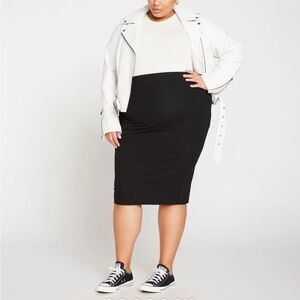 Universal Standard Black Danube Jersey Pencil Skirt Size M 18/20 EUC